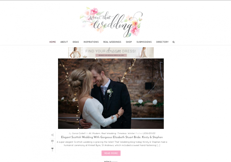 Want That Wedding blog feature – Kirsty & Stephen Winter Kinkell Byre Wedding
