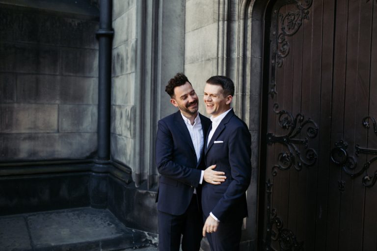 Intimate Edinburgh elopement at Lothian Chambers – Ben & Matthew