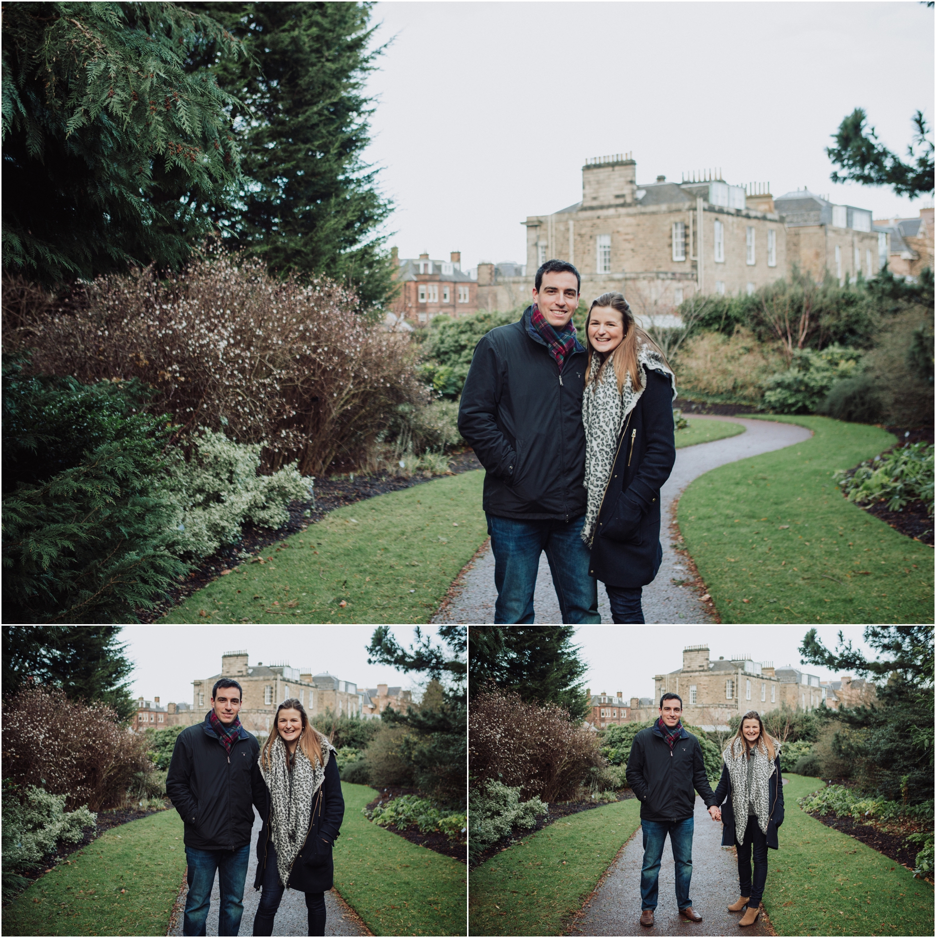 pre wedding engagement shoot botanical gardens edinburgh