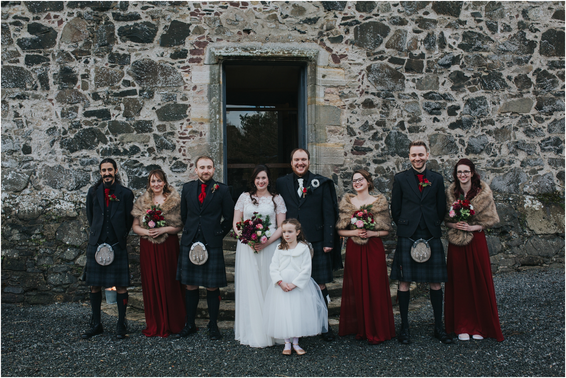 neidpath castle peebles winter wedding scotland photographer