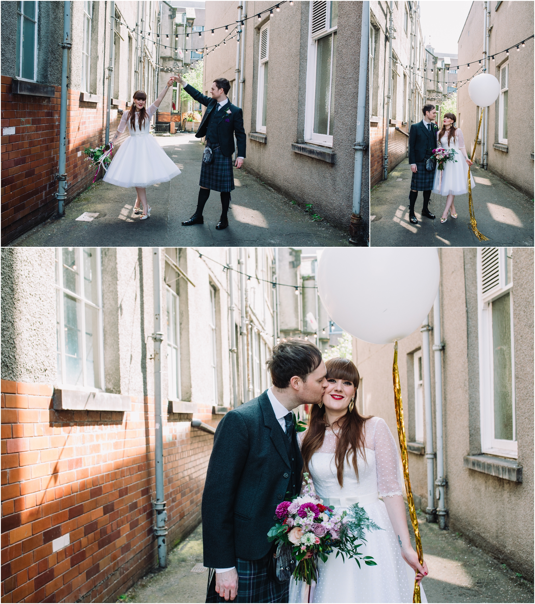 summerhall rock n roll bride alternative wedding photographer scotland