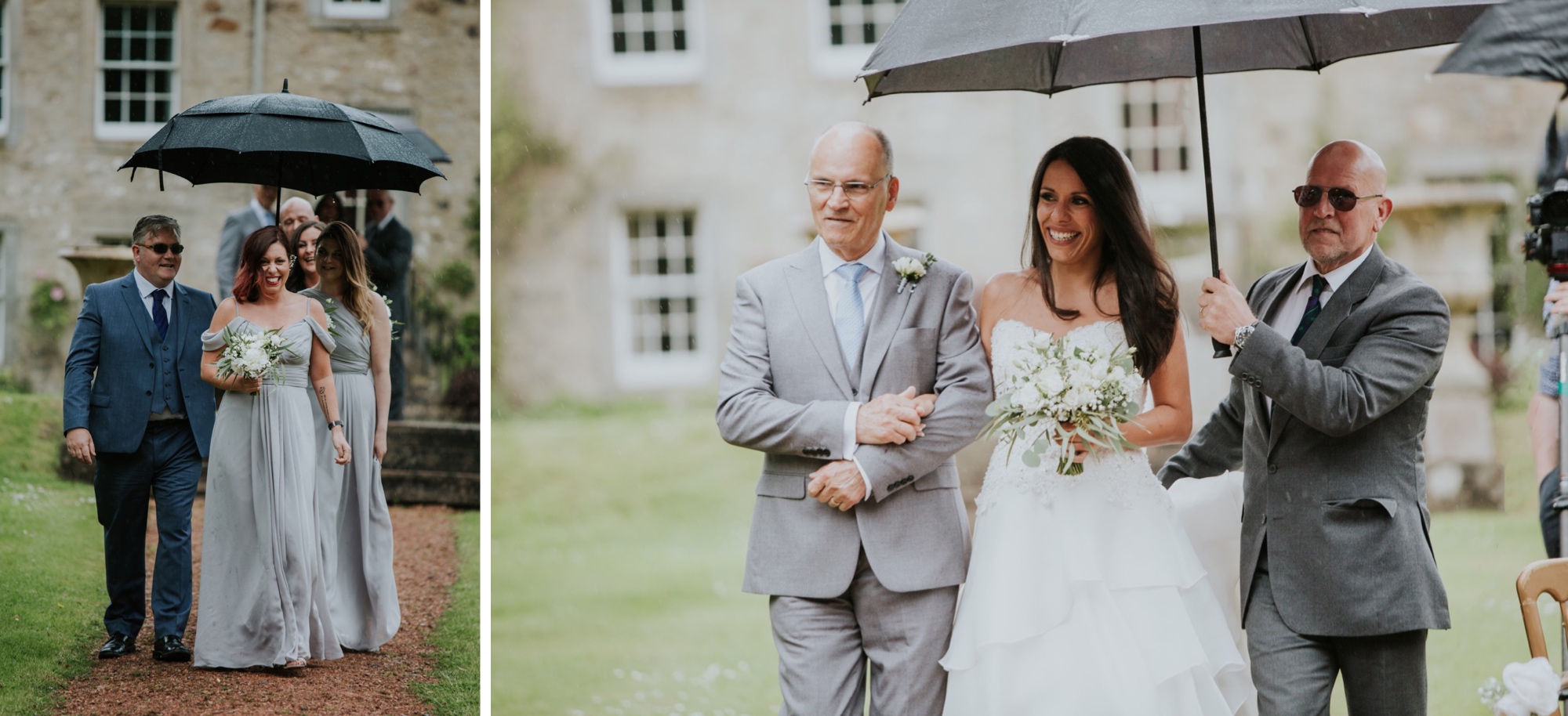 rainy kirknewton stables wedding photographer