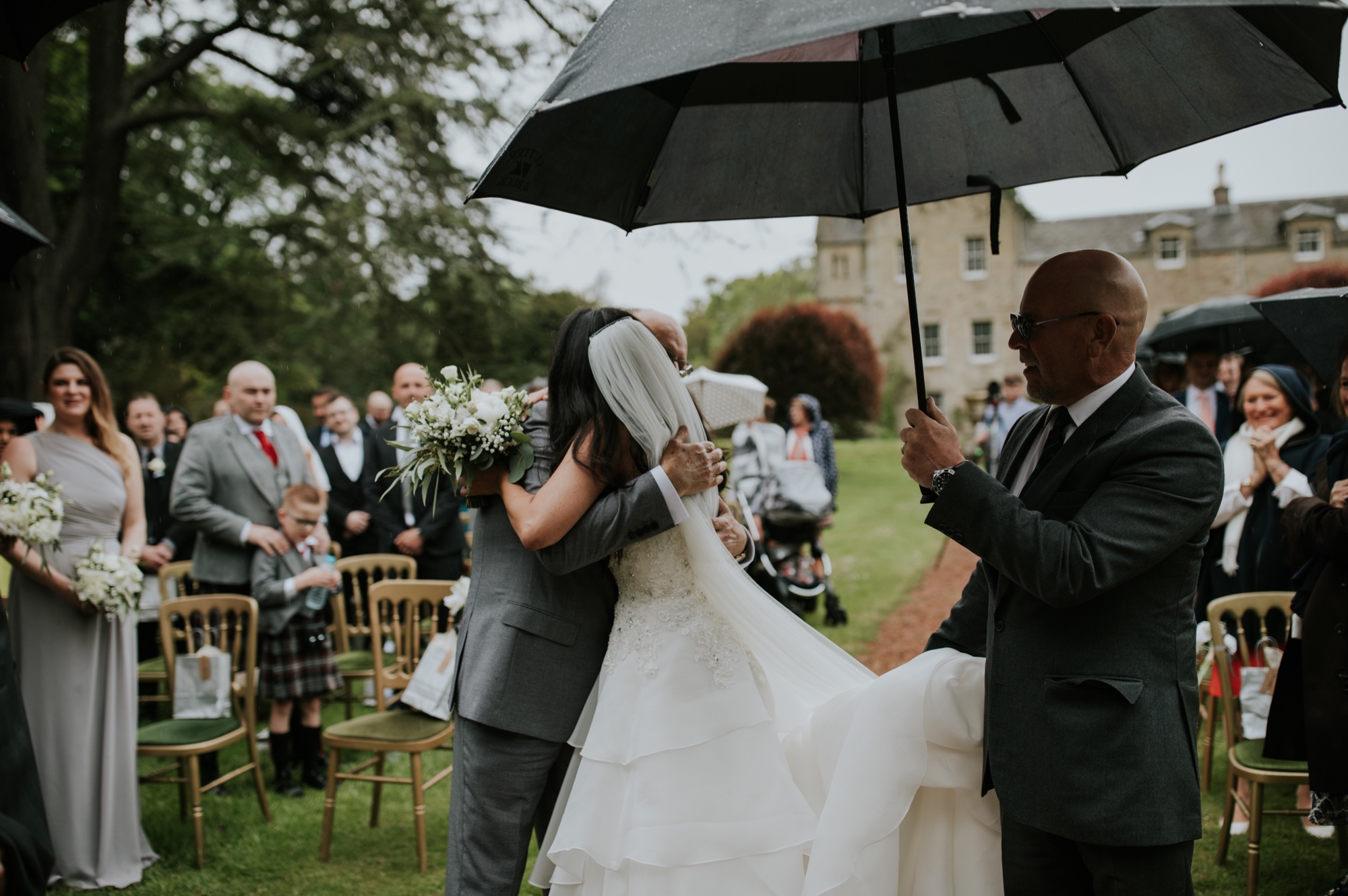 rainy kirknewton stables wedding photographer