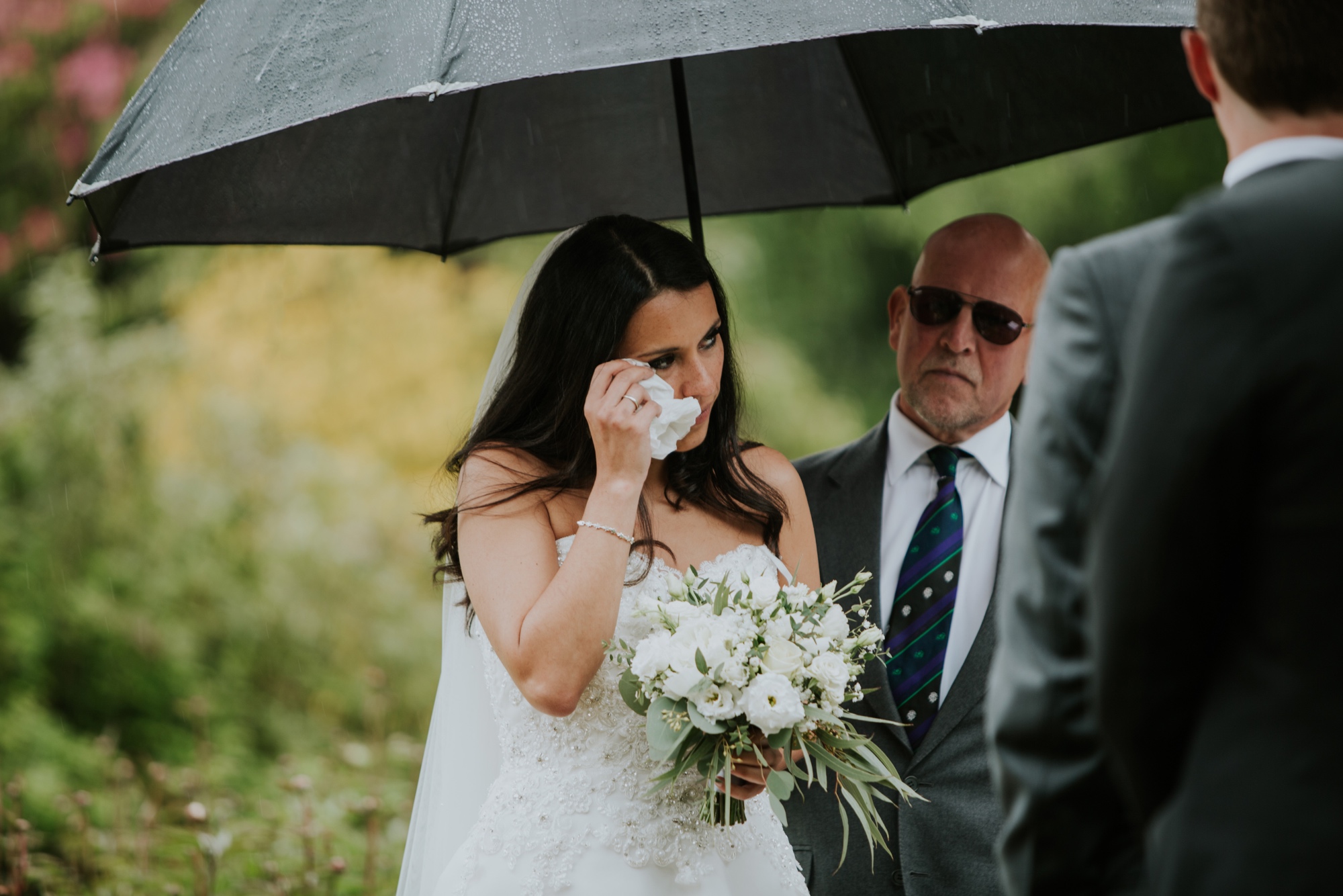 rainy kirknewton stables wedding photographer