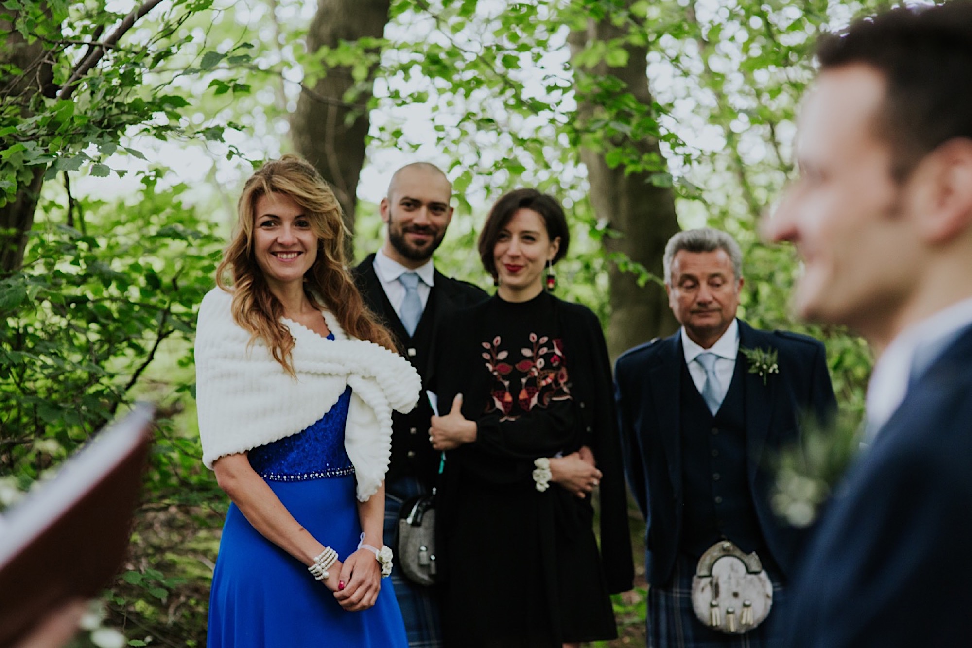 romantic woodland wedding ceremony