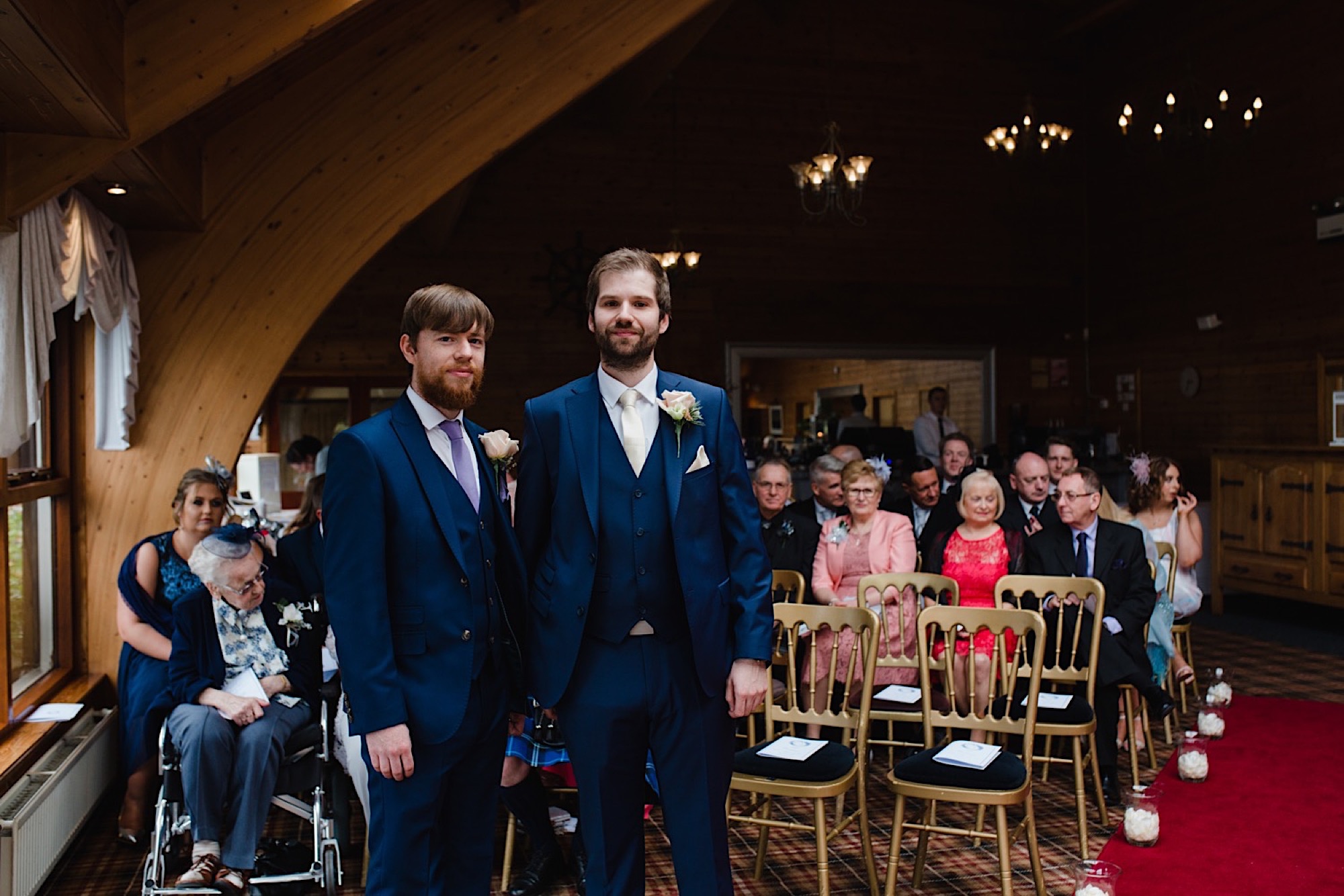 groom and best man awaiting the bride