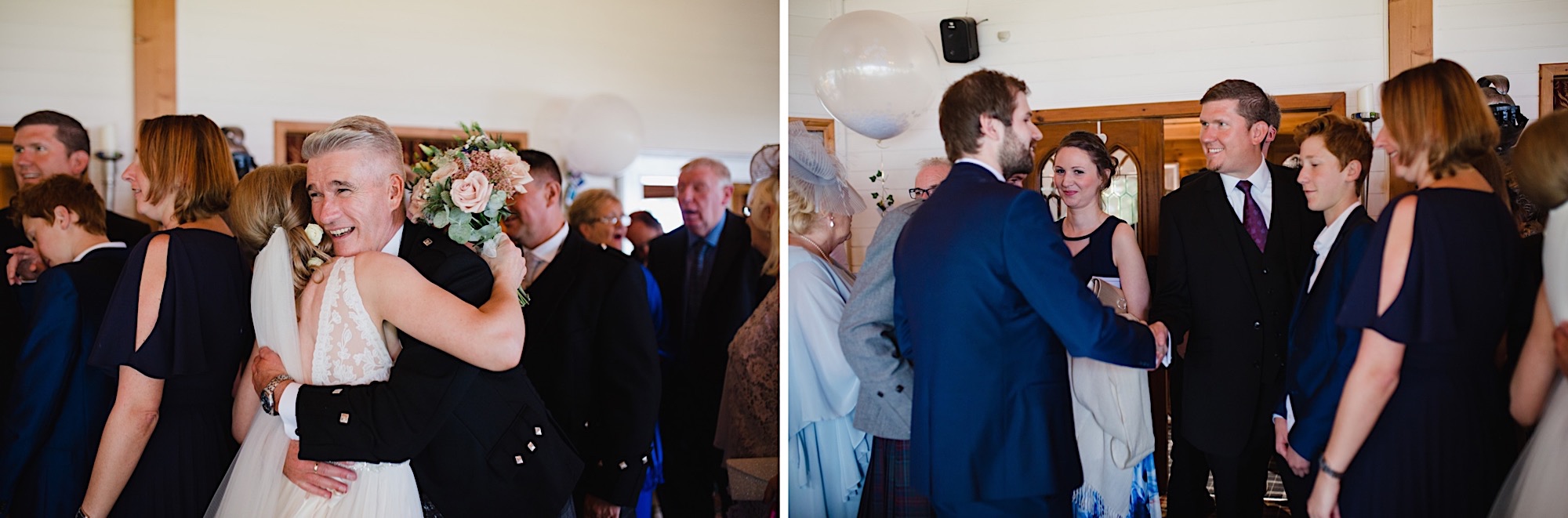 guests congratulation bride and groom