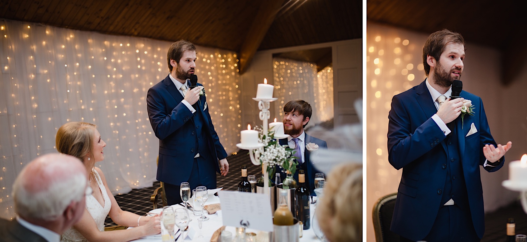 groom saying his wedding speech loch lomand wedding cruin