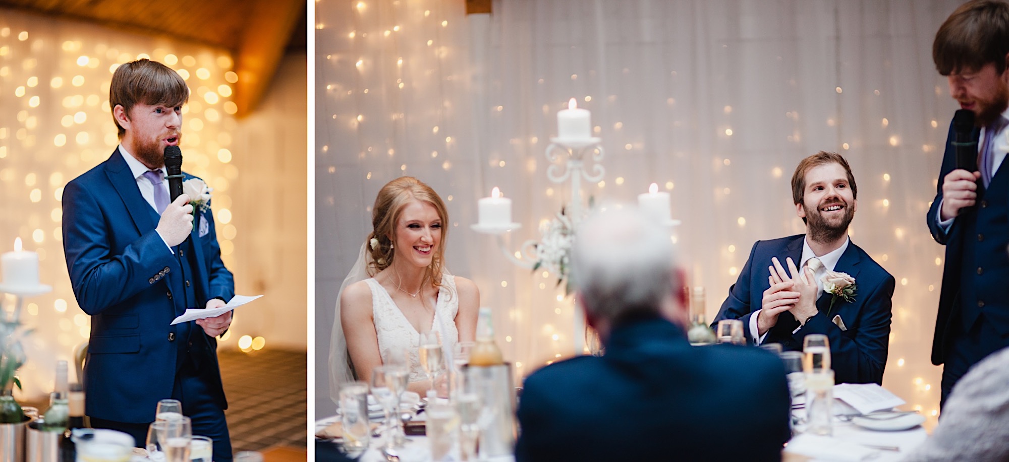 groom saying his wedding speech loch lomand wedding cruin